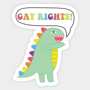 Gay Rights Rainbow Dinosaur Sticker